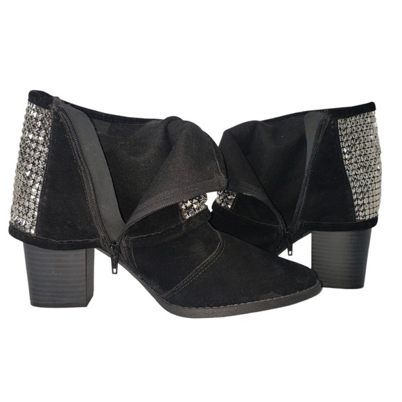 BEIRA RIO Black Faux Suede Boots Booties Silver Studs Size 38 US SIZE 9 - Picture 5 of 12